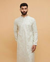 Pista Green Viscose Mirror Embellished Kurta Set